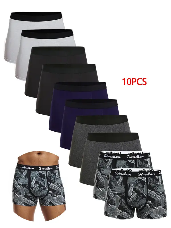 Men's Colorblock Boxer Briefs, Regular Fit Casual Soft Breathable Underwear for Daily Wear, Men's Underwear for All Seasons 4