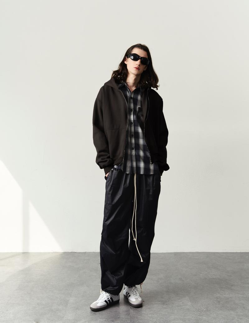 Product Introduction of Hoodie Boxy Zip Gucoon | Áo Hoodie Boxy Nam Nữ Kéo Khóa Dài Tay Unisex Basic Top Menswear Đen Nâu Women 8