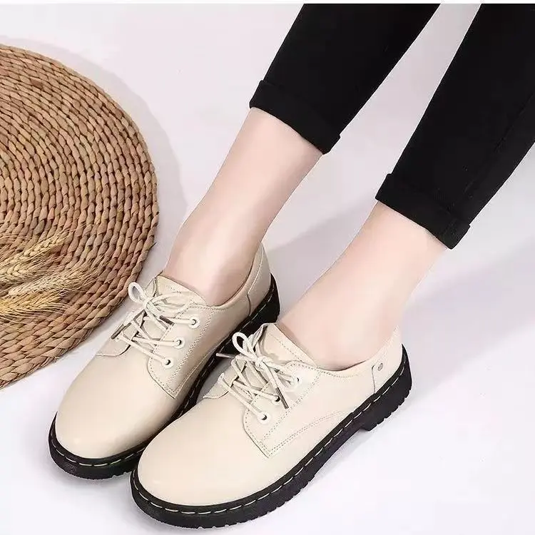 Kasut Wanita Kulit, Tulen, Gaya British, Bahagian Bawah Oxford, Kasut Kulit Kecil, Serba guna, Tidak Licin, Kasut Kasual, Loafers, Baru, 20240224