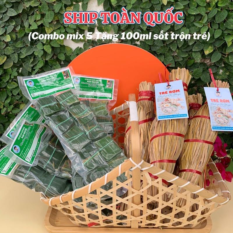 [SET TRÉ TRỘN 5] Gồm 5 Tré Rơm + 50 Chiếc Nem Chua Bình Định , Đặc Sản Chợ Huyện Bình Định, không chất bảo quản Food set spicy box Thức Ăn