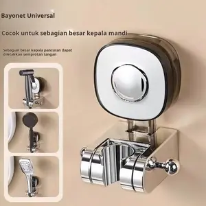 Penahan Shower Tempel Tanpa Bor, Dudukan Penyangga Shower Fleksibel untuk Kamar Mandi - Alat Bantu Mandi Praktis