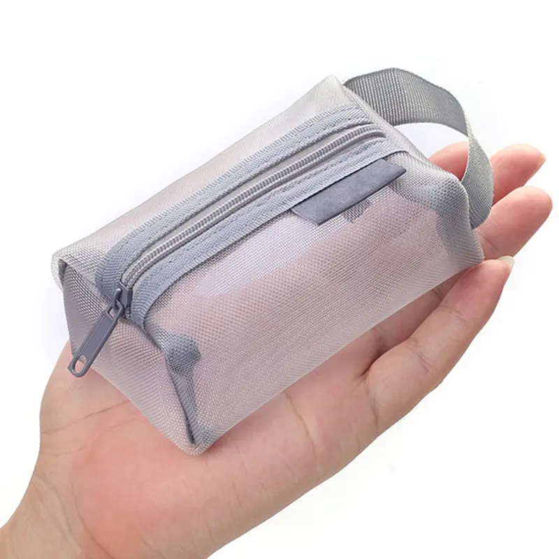 Túi lưu trữ lưới Nylon, cầm tay, dung lượng lớn, túi Giặt, túi Sắp Xếp mỹ phẩm, thích hợp cho du lịch 4
