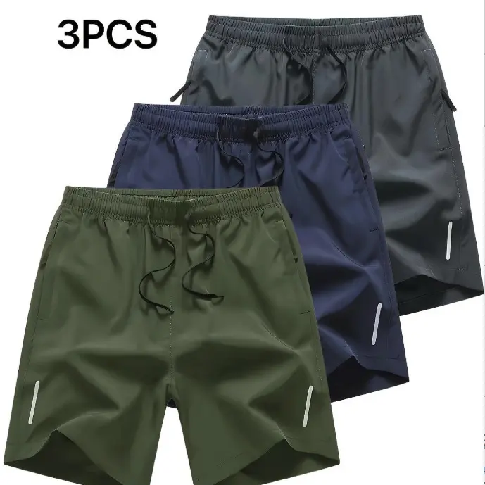 4 Piezas Pantalones Cortos Deportivos para Hombre Tallas XXS-3XL Secado Rápido con Bolsillo con Cremallera - Foto 2