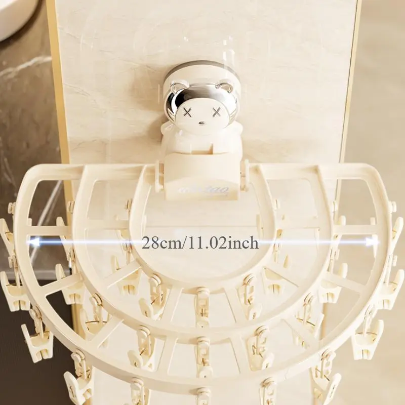 Suction Cup Foldable Clothes Hanger, 1 Count Wall Mounted Sock Hanger, Multifunctional Clothes Drying Rack, Home Organizer for Balcony, Laundry Room 4