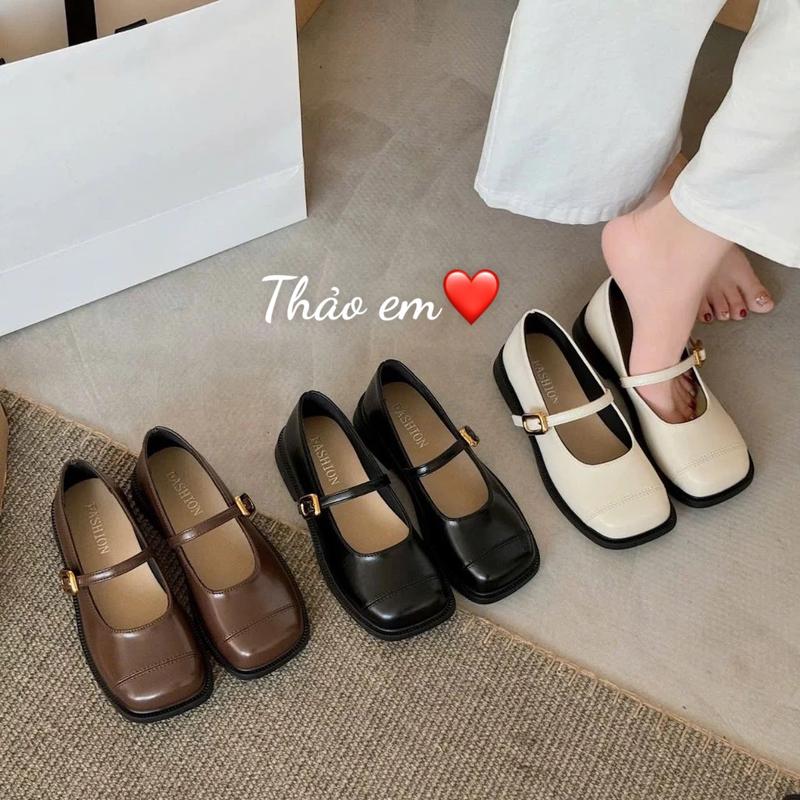 Giày bệt búp bê nữ mũi vuông đế mềm ( BBV91 ) ( KÈM TẤT)
