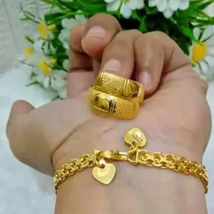PERHIASAN WANITA GELANG TANGAN TIKAR FREE CINCIN CANTIK TERBARU ANTI LUNTUR MEWAH