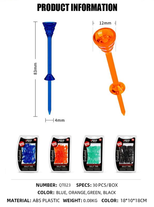Product Introduction of PGM New Style Durable 83mm Large Diameter Crystal Round Golf Tee with Height Marker for Golf Tournament QT023 19