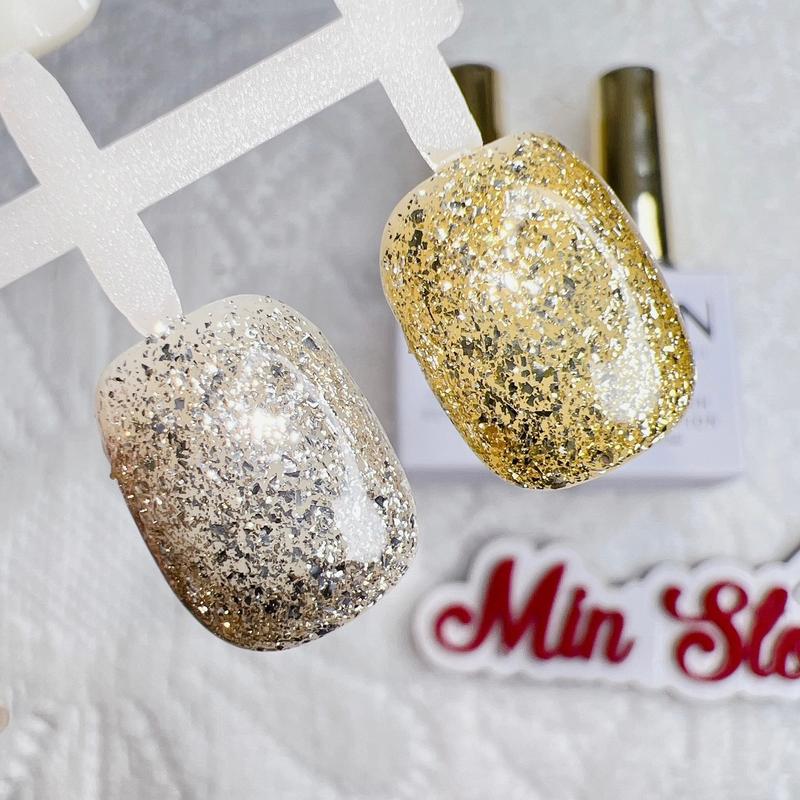 Sơn gel nhũ hạt mịn 2 màu lẻ chai MODENGNI sơn móng tay làm nail