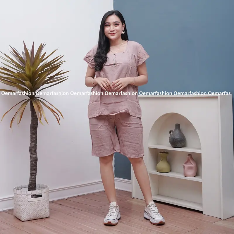 Paket Bundling 100 Rb dapat 3 Pcs Setelan Celana Pendek Busui Bahan Rayon Wanita Baju 7