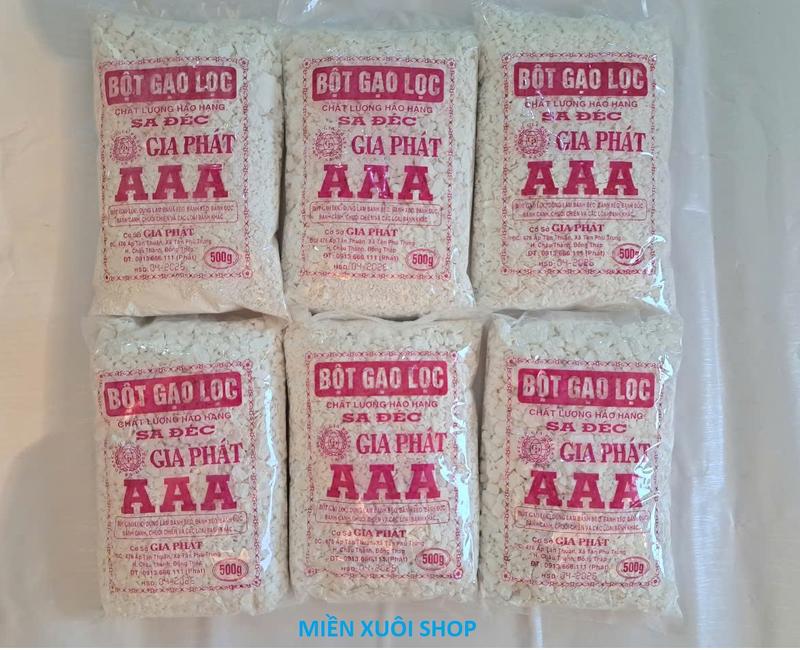  03 kg  500g x 6 gói  bột gạo lọc AAA Sa Đéc hảo hạng gia phát 500g 
