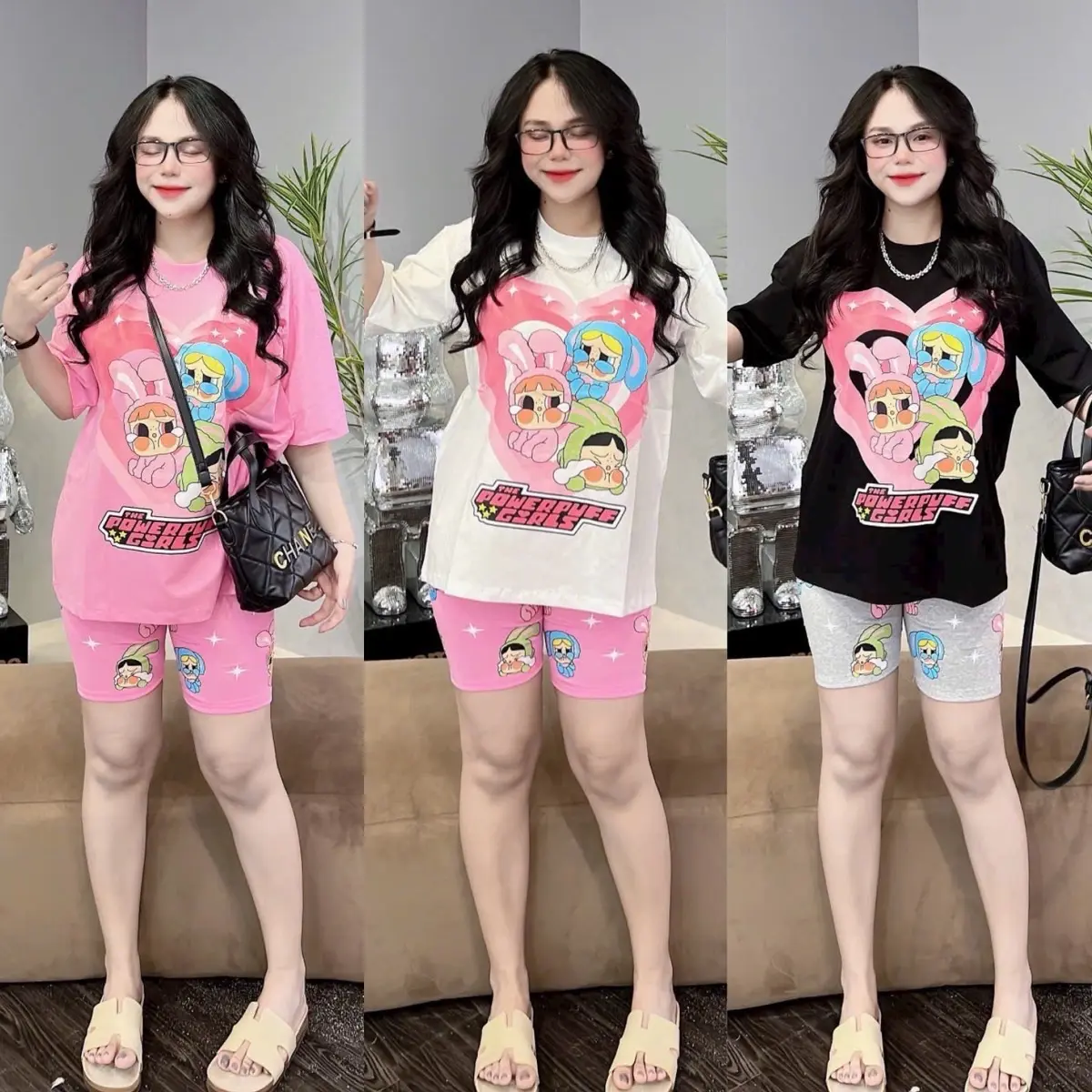 Set áo thun quần legging ngố in crybaby