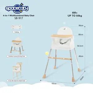 Kursi Makan Spacebaby SB917 Multifunction Baby High Chair 4in1 up 50Kg