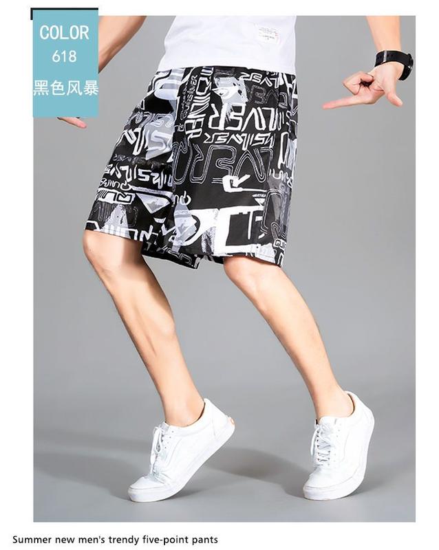 Product Introduction of Men's Summer Beach Pants Shorts Men's Fifth Pants Oversized Pirate Shorts Casual Large Trunks Quick-Dry Pants 14