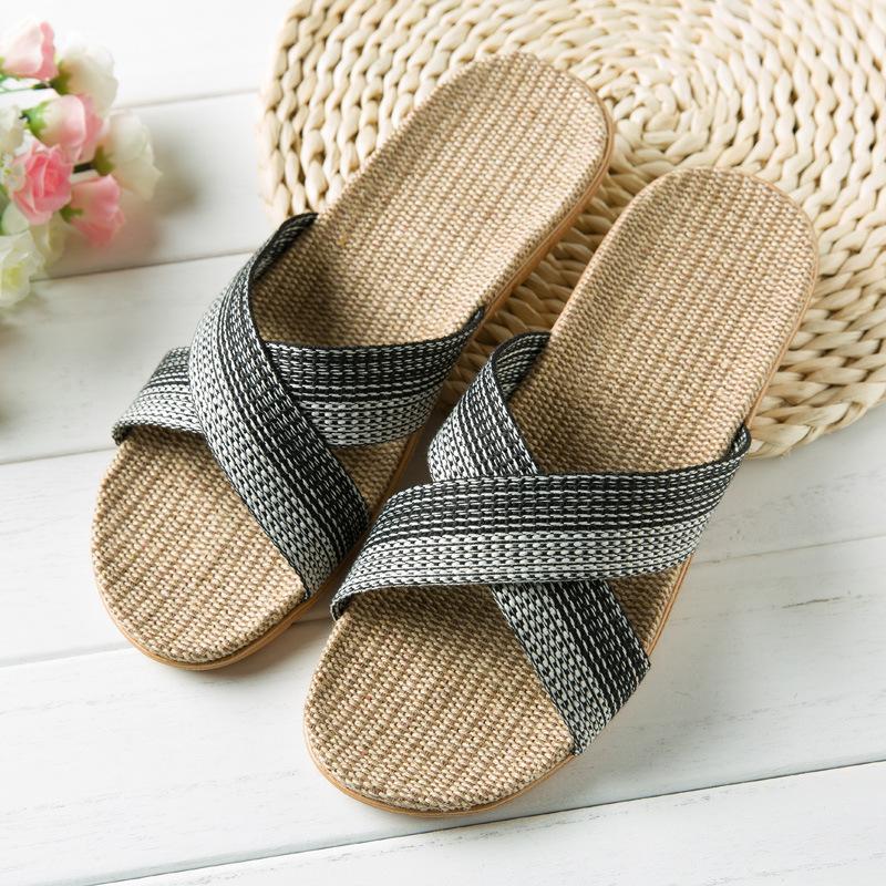 Product Introduction of Lenbychia - [Sẵn size] Dép cói quai chéo NAM phối màu basic - ứng dụng cao, văn phòng, trong nhà, đi biển - TN52 28