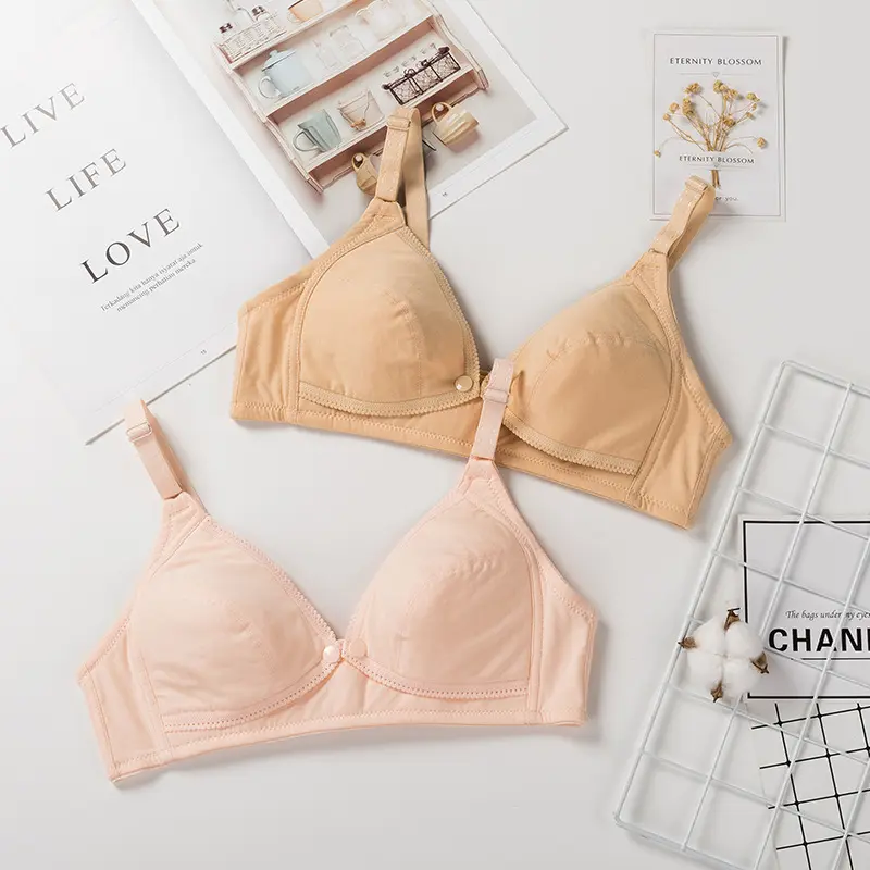 Áo Ngực Cho Con Bú Cho Bà Bầu, Chất Liệu Cotton Nguyên Chất, Mỏng Và Thoáng Khí, Khóa Trước, Không Dây, Thích Hợp Cho Bà Bầu Và Cho Con Bú Sau Sinh, Áo Ngực Ngoại Cỡ