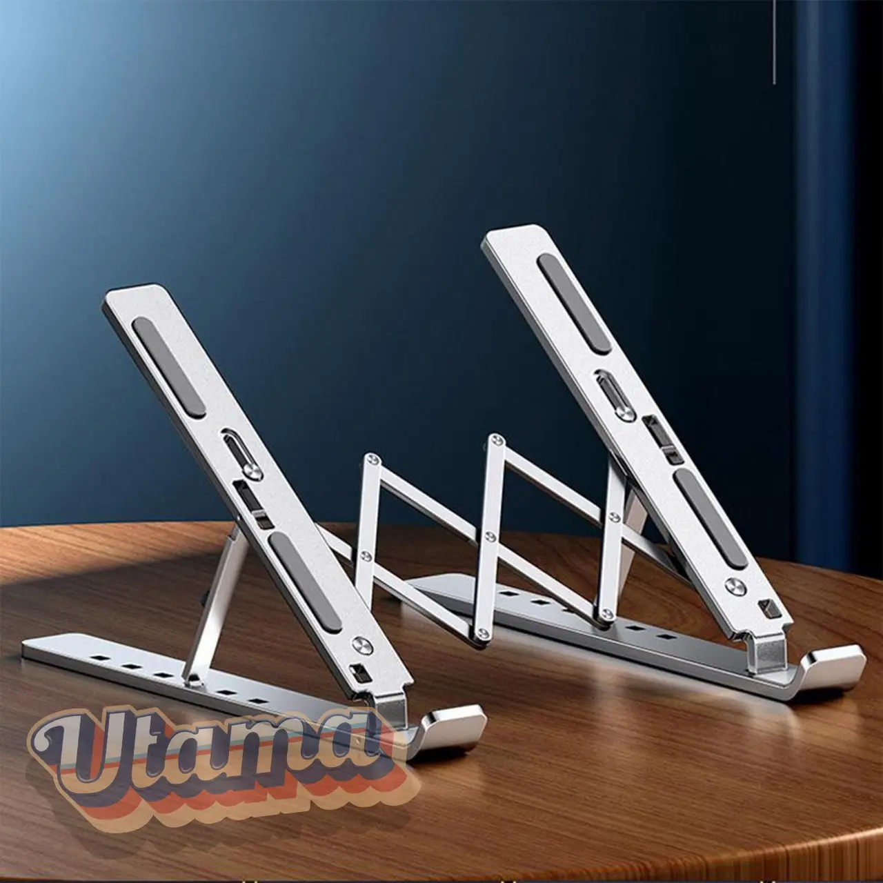 FULL BESI LAPTOP NOTEBOOK STAND IPAD STAINLESS STEEL DUDUKAN LIPAT ALUMINIUM Computer