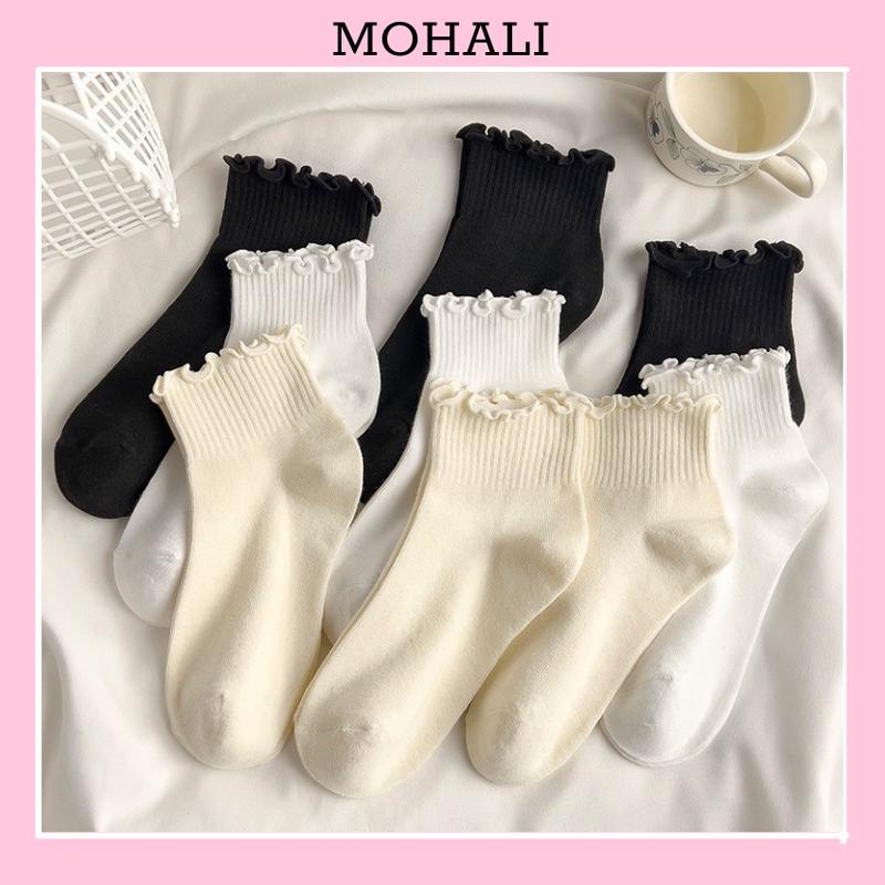 Vớ Trơn Lửng Tất Cổ Xoăn Phối Giày Lolita , Giày Đốc Siêu Đỉnh MOHALI VC137