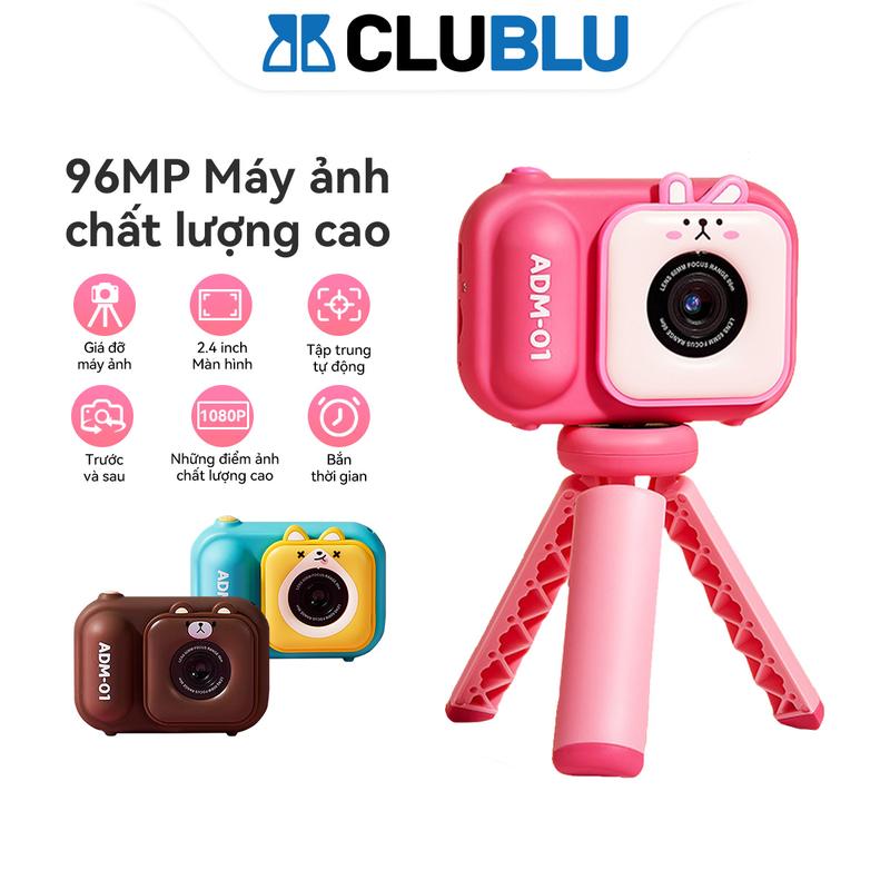 -CLUBLU- Máy Ảnh Kỹ Thuật Số Mini ADM-01 Camera Digital Trước Và Sau 720P 48MP Có Tripod Cho Bé Cute Chụp Ảnh