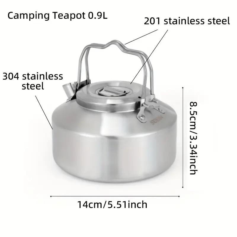 Product Introduction of Camping Stainless Steel Kettle, 1 Count Dual Handles Portable Tea Making Kettle with Storage Bag, Suitable for Outdoor, Camping & Hiking 1