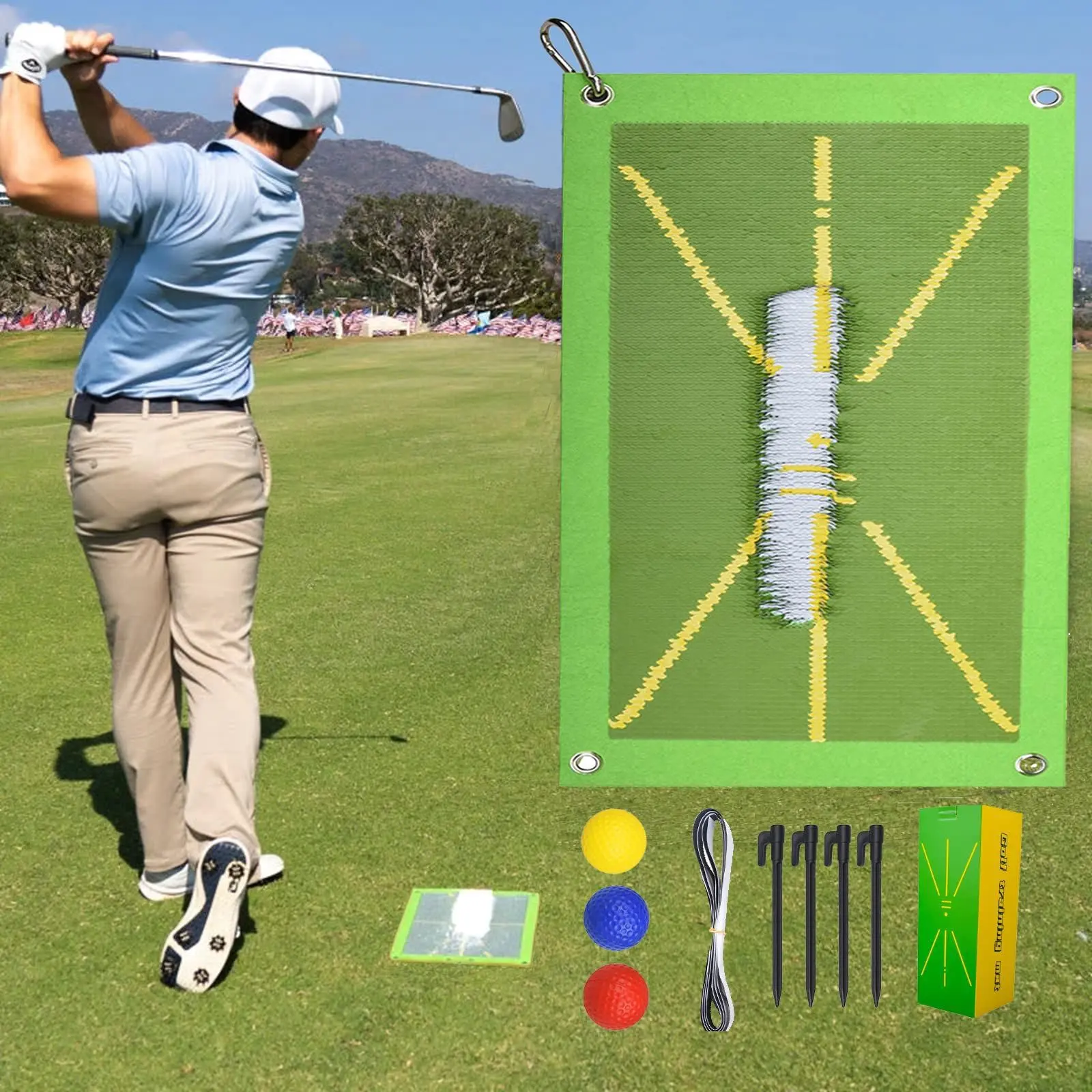 Golf Training Mat Golf Mat Practice Mat Indoor and Outdoor Hitting Mat Training Auxiliary Mat
