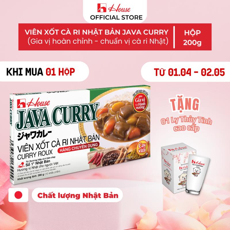 JAVA CURRY 200g – viên xốt cà ri Nhật Bản curry roux - Gia vị nấu cà ri Nhật House Foods - Vị cay vừa - 10 khẩu phần 1