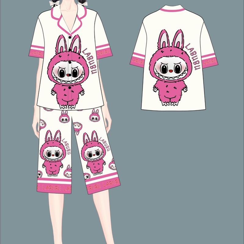 ngan Đồ Bộ Pijama lụa mịn thiết kế mẫu Bu from lửng ngủ sam luxury dobo tay 0