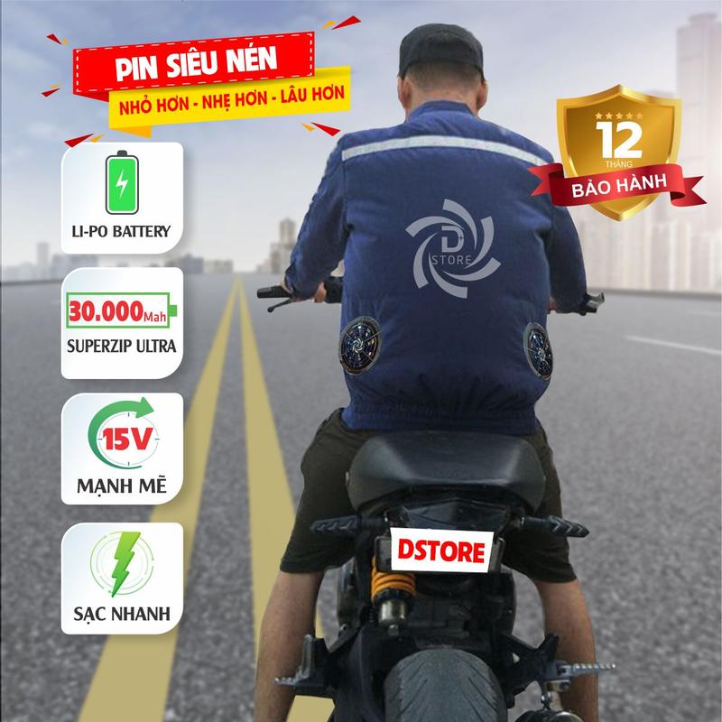  Áo điều hòa quạt gió Nhật Bản DSTORE Chính Hãng pin khỏe nhỏ gọn sạc nhanh mới nhất 2025 