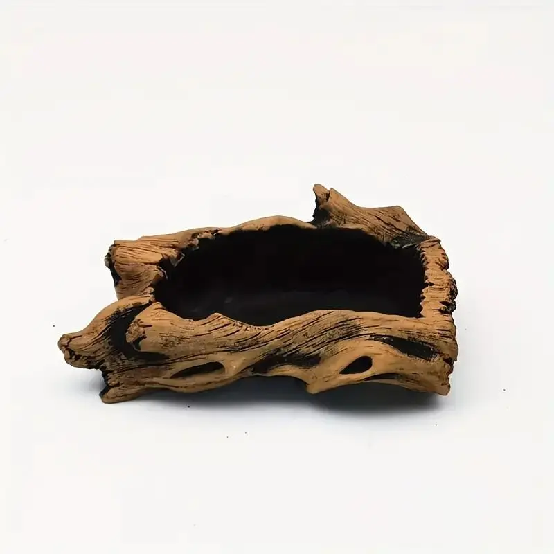 Vintage Tree Root Design Cement Stump Planter, Rustic Tree Root Design Succulent Pot, Flower Pots, Indoor/Outdoor Decorative Garden Pot with Drainage Hole 7