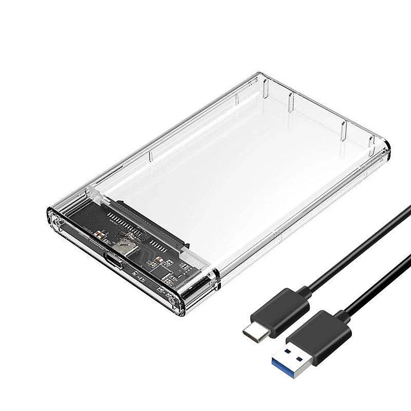 Box ổ cứng di động 2.5 inch trong suốt USB 2.0 3.0 type C túi & phụ kiện ổ cứng