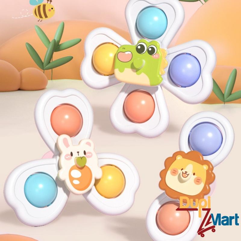 Bộ 3 Con Quay Dán Tường Hít Chân Không Có Thể Xếp Chồng ( Đa Dạng Mẫu Mã )- SET 3 Chong Chóng Spinner Hoạt Hình Ngỗ Nghĩnh Đồ Chơi Cho Bé - Trò Chơi vận động phát triển tư duy cho bé - DupiMart