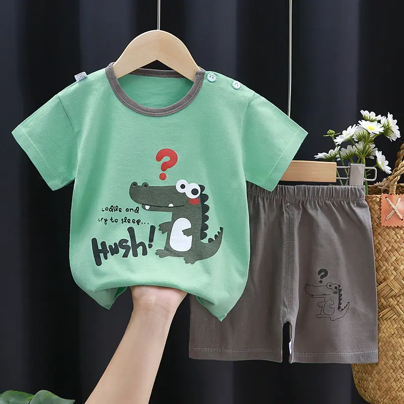 Bộ cộc tay cotton cho bé trai siêu mát, bộ hè bé trai QC "Dautaykids_HN" 5