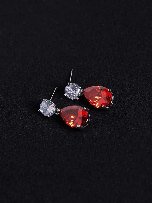 Elegant Artificial Zircon Necklace & Dangle Earrings & Ring & Bracelet, Fashion Jewelry Set for Party, Daily Decor, Trendy All-match & Exquisite Jewelry for Birthday Gift 3