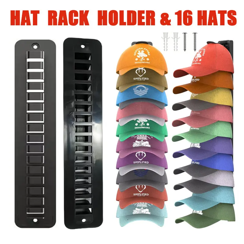 Wall Mounted Cap Organizer Hat Storage Display Rack Holder for Baseball ...
