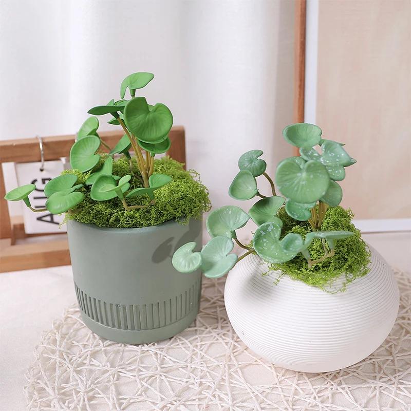 Product Introduction of Artificial Plant Mini Bouquet Copper Coin Grass Soft Glue Fake Green Plants Wall Hanging For Home Office Garden Decoration Decorative Fruit Ornaments Light 14