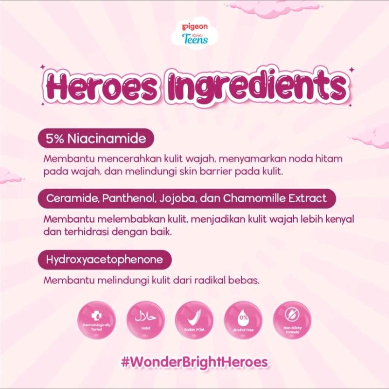 Pigeon Teens Bright Hero Serum 20ml | Serum kulit kusam Remaja | Perawatan kulit | Perawatan & Kecantikan | Skin Care |  Semua Jenis Kulit Meringankan Pemutihan Mencerahkan Wajah Kulit Kering 1
