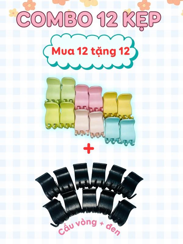 [Ưu đãi MUA 12 TẶNG 12] Kẹp tóc càng cua 5 răng dẻo kiểu dáng bầu, phong cách Hàn Quốc, phụ kiện hottrend dành cho nữ xinh đẹp - Tiệm kẹp Nhà Gạo 2