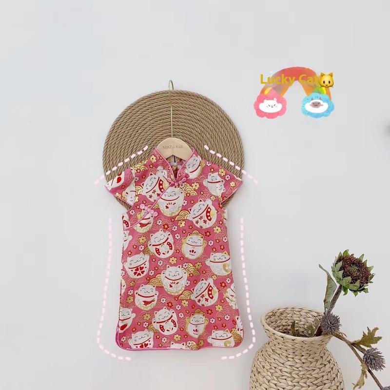 Product Introduction of Girls' Chinese Style Retro Hanfu Summer Children's Fashionable Cheongsam Dress Baby Skirt Cross-border One-piece Dropshipping 6