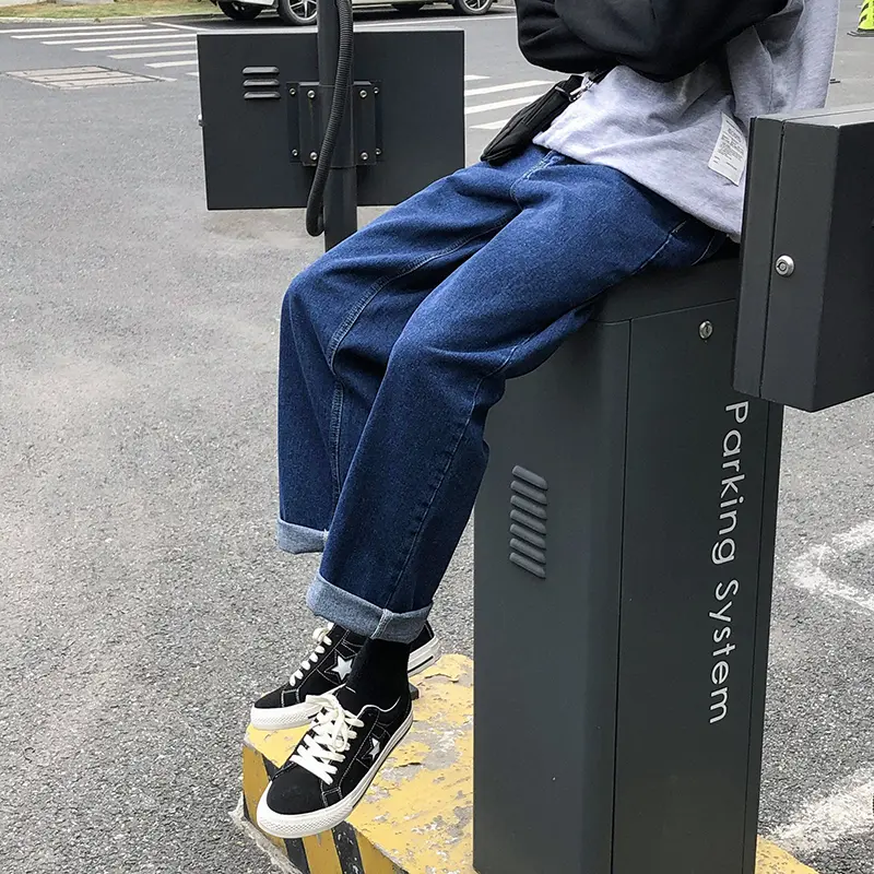 Celana Jeans Pria Oversize Fashion Biru Tua Straight Jeans Celana Kulot Jeans Baggy Pants Jeans Biru Jeans Pria Promo Celana Jeans Pria Basic Celana Pria Boyfriend Jeans #006 panjang loose