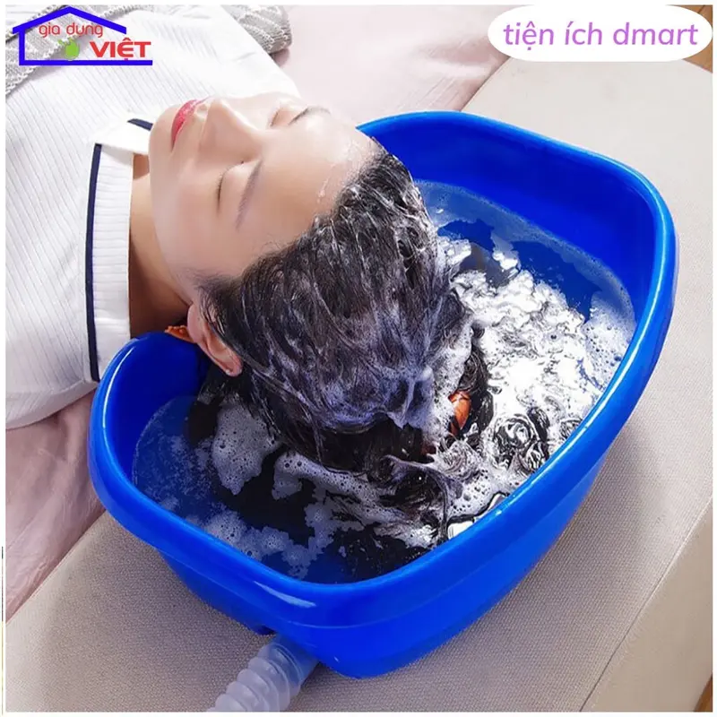 Chậu Gội Đầu Nhựa Tại Giường Chăm Sóc Người Thân Hiệu Quả Tiện Dụng, Thau Gội Đầu Có Đệm Cao Su Tại Nhà , Tiện Dụng 0