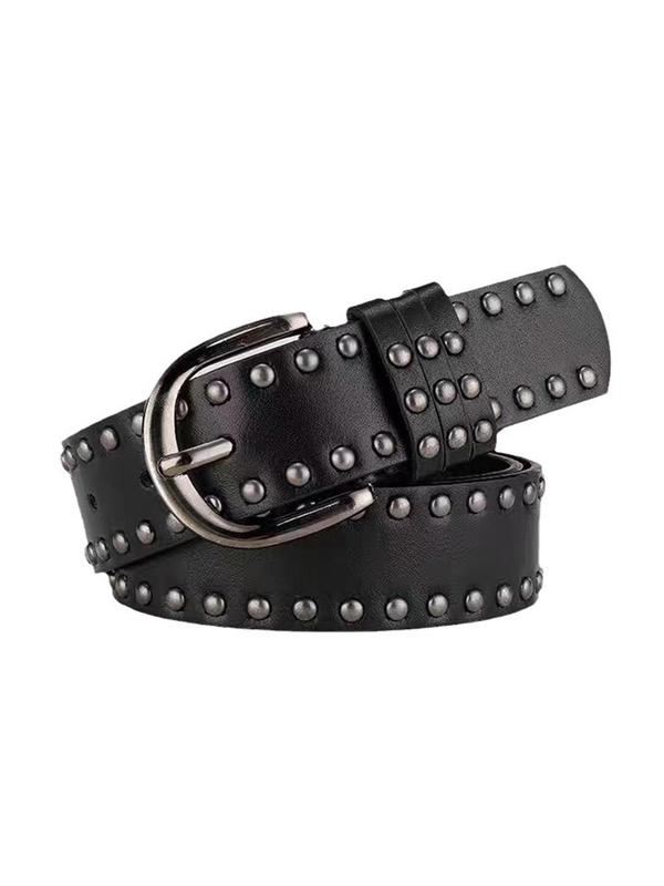 Punk Style Studded Decor Belt, Fashionable Matching Belt for Women & Girls, Trendy All-match & Exquisite Clothes Accessories for Daily & Party Decoration 3