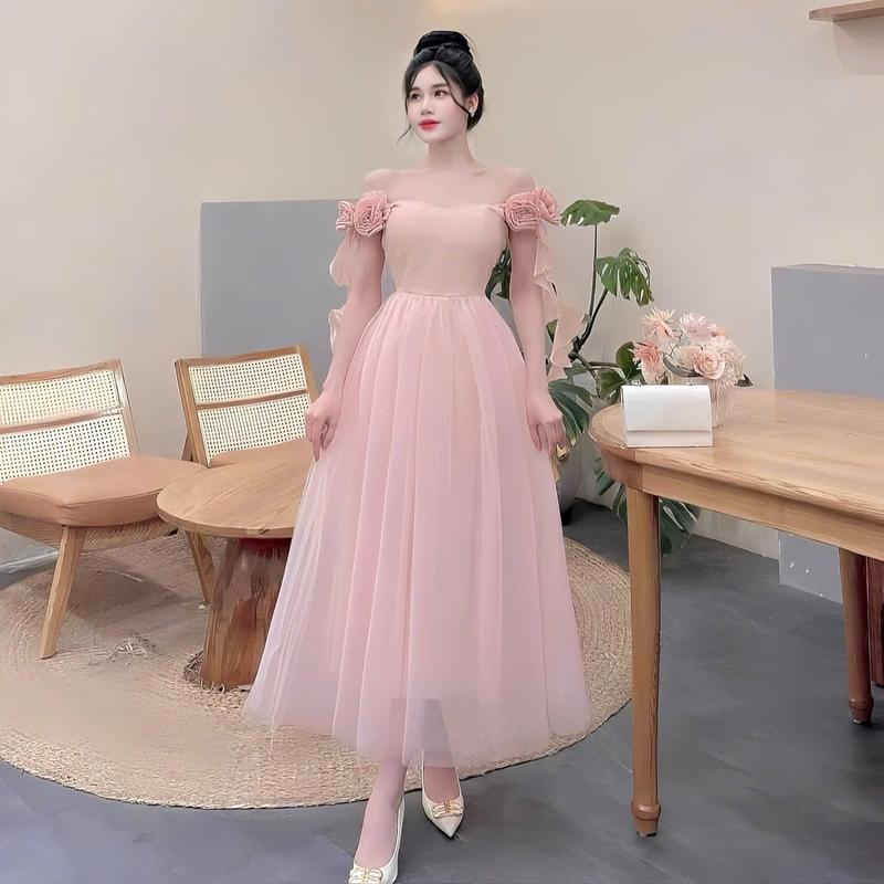 ĐẦM XOÈ ,ĐẦM LƯỚI,ĐẦM ĐI TIỆC,ĐẦM ĐI CHƠI CỰC XINH CHO NỮ Women Voi Voan Kim Tuyến Dress 2