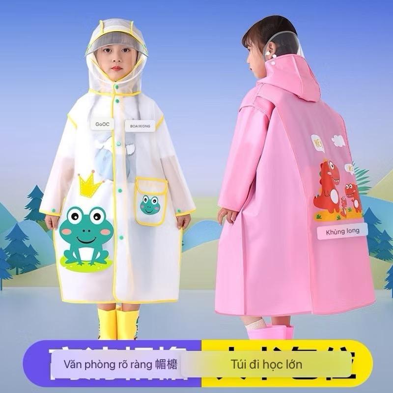Áo mưa cao cấp học sinh hoạ tiết chú ếch dễ thương 1