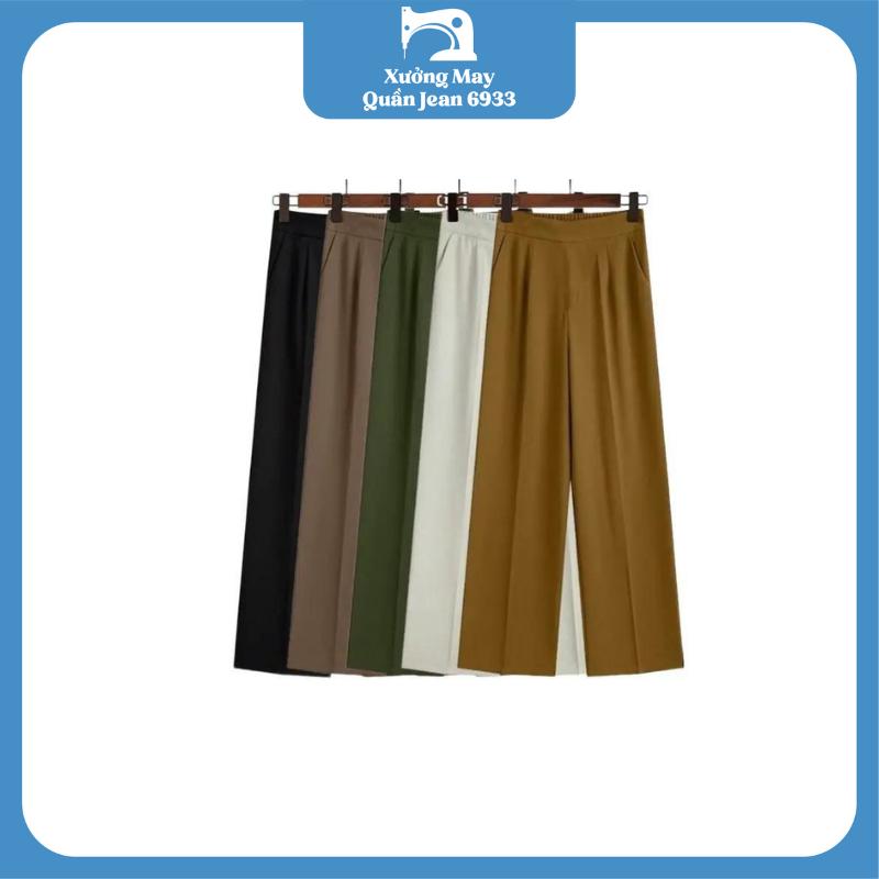 Quần Ống Suông Trung Niên Nữ , Mẫu Quần Dài Trung Niên Phong Cách Tây Âu Chất Thun Cao Cấp Nhung Voi quần  đùi 0