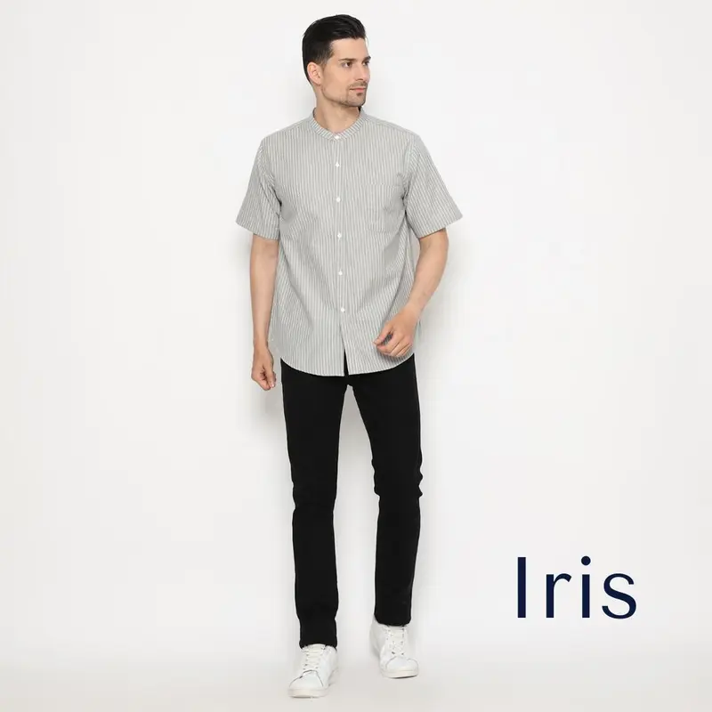 IRIS - ATASAN KEMEJA KOKO DEWASA POLOS KATUN SALUR PRIA LENGAN PENDEK KEMKO COUPLE AYAH ANAK 4
