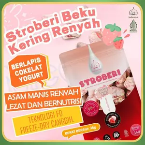【Luckymore】HALAL Stroberi Beku Kering Berlapis Coklat 36g- Coklat Lapisan Stroberi Beku Kering, Camilan Asam Manis yang Renyah |Camilan Coklat, Camilan Sehat, Asam Manis Lezat, Makanan Food Snack Cemilan Keripik Chips Cokelat Susu Crispy