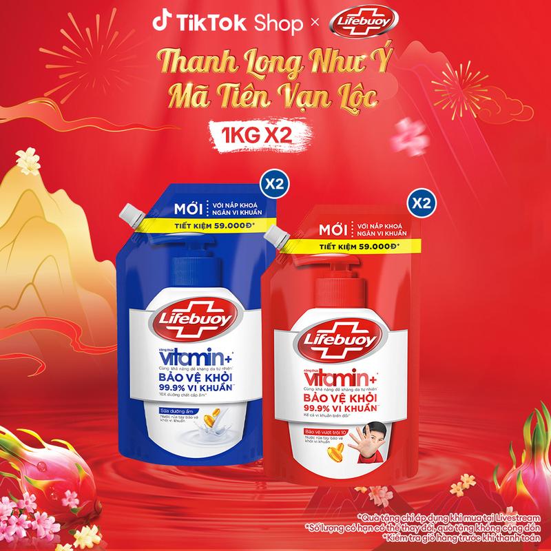  Combo 2 Nước rửa tay hỗ trợ sạch khuẩn Lifebuoy Dạng Túi 1KG  1  
