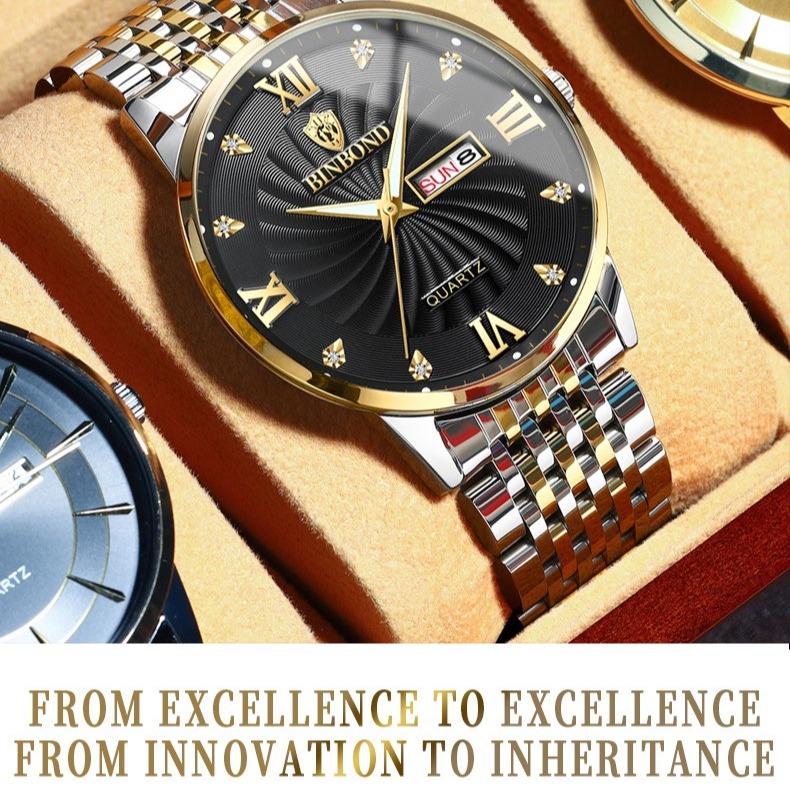 Đồng Hồ Nam Binbond I17 Đính Đá, Đơn Giản Thanh Lịch, Dạ Quang, Thép Bền Màu, Chống nước tặng KHĂN MỊN LAU, HỘP ĐỒNG HỒ, PIN DỰ PHÒNG ĐỒNG HỒ ( SỐ LƯỢNG QUÀ TẶNG CÓ HẠN, KIỂM TRA GIỎ HÀNG TRƯỚC KHI THANH TOÁN )