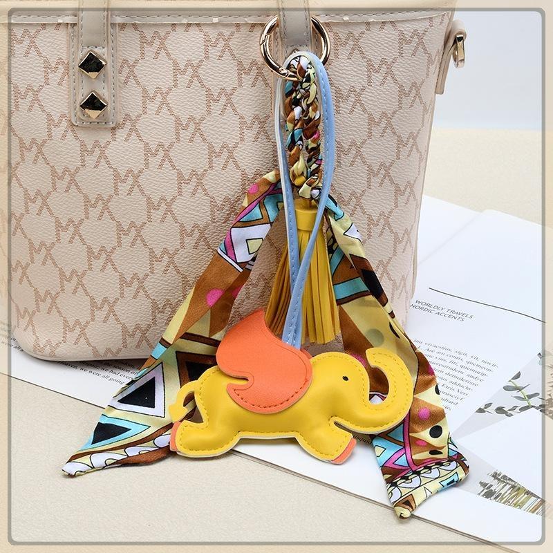 Sosialita Bagcharm Tassel Scraf and Small Elephant Aksesoris Gantungan Tas Gajah Charm