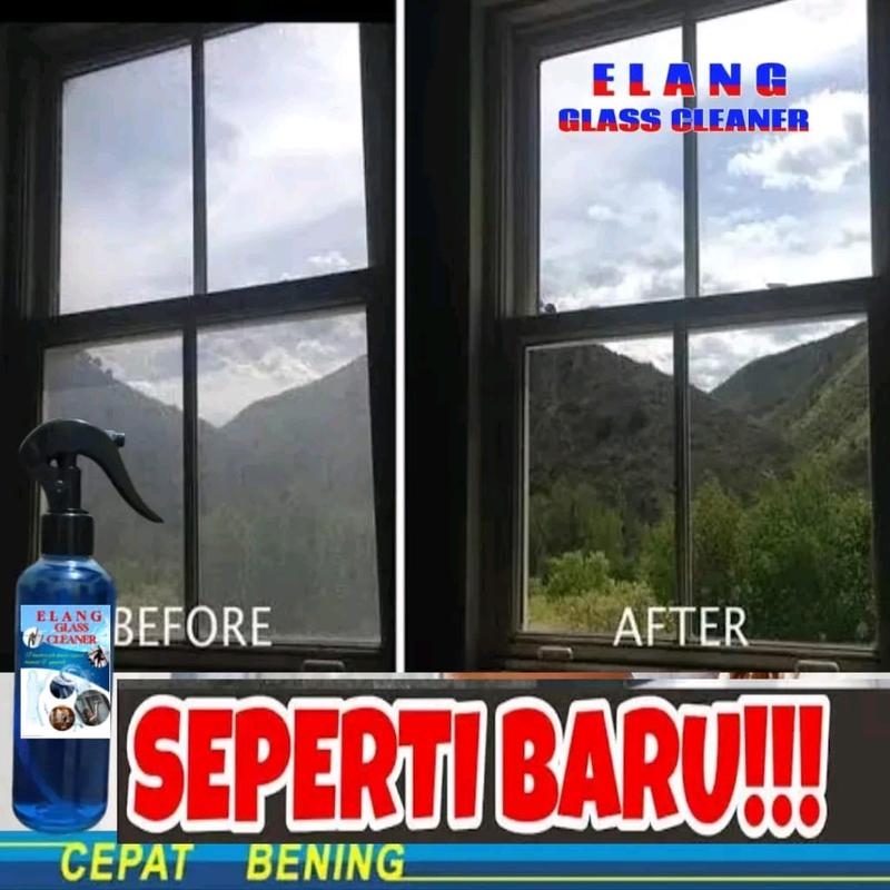 ELANG GLASS CLEANER CAIRAN PEMBERSIH KACA,Pembersih noda ringan dan jamur pada kaca spion mobil, kaca gedung, kaca kamar mandi,kaca jendela rumah Spray Kain 8
