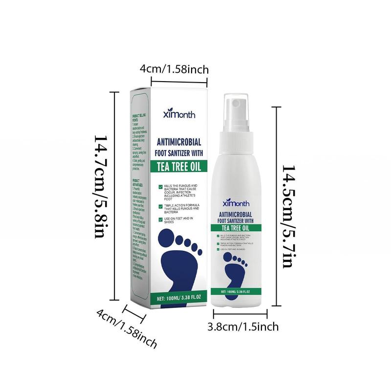 Tea Tree Oil Foot Sanitizer Spray, 1/2 Boxes Hydrating Foot Care Spray, Gentle Foot Care Products for Men & Women 1